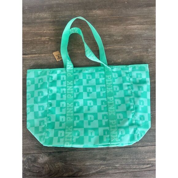 PINK Victoria's Secret Handbags - NWT- Victoria's Secret Carryall Green Tote Bag Shopper